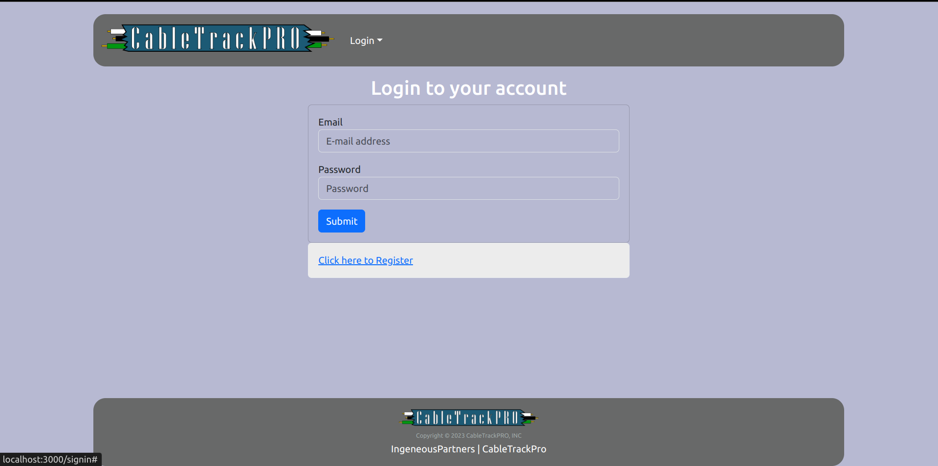 sign-in page