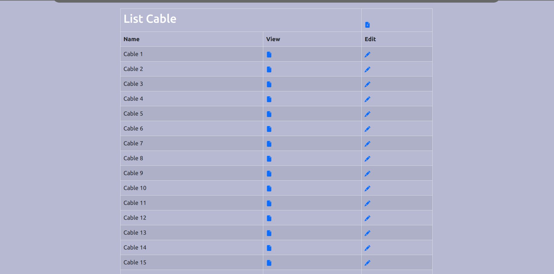 list cables page