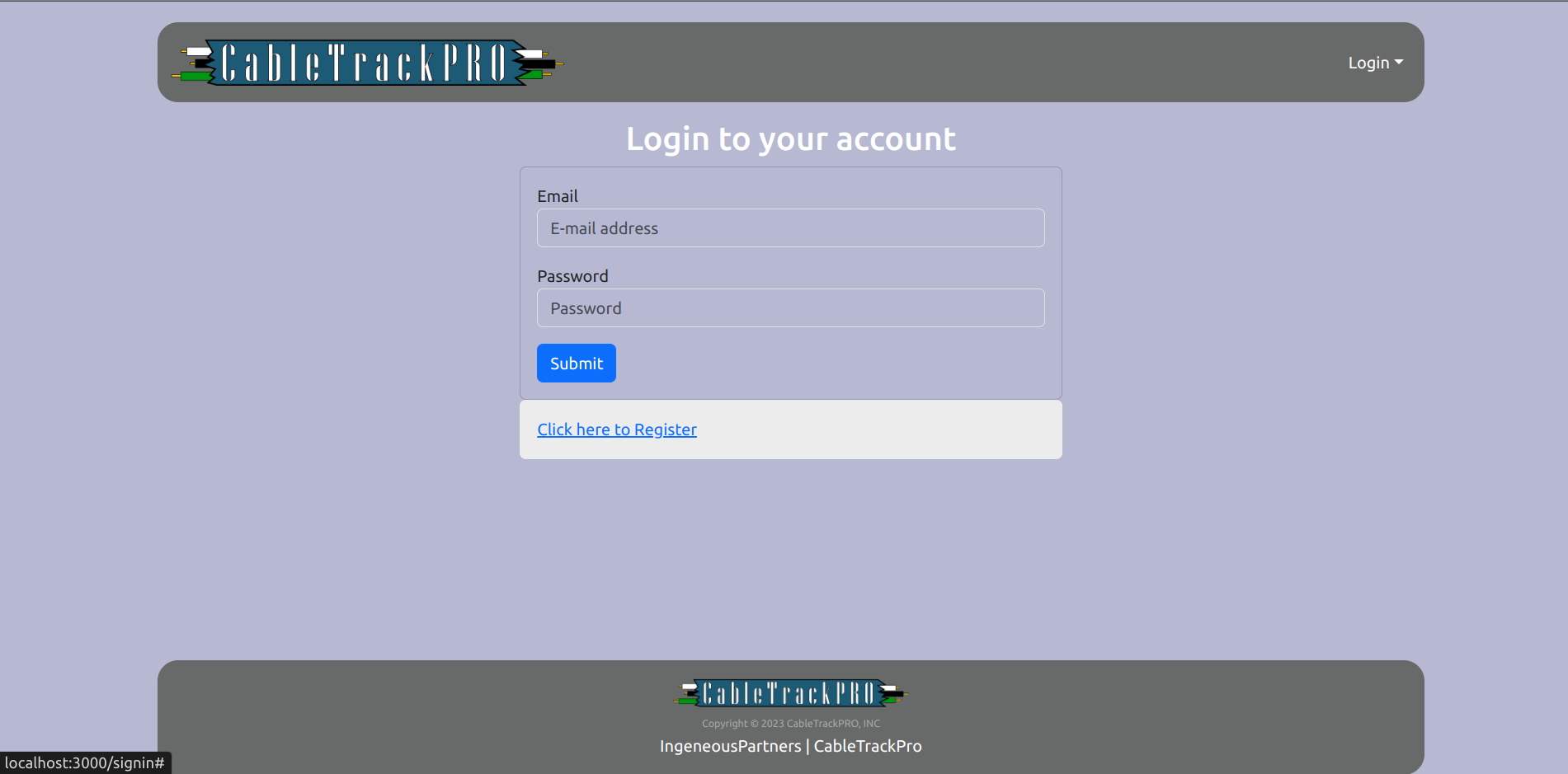 sign-in page