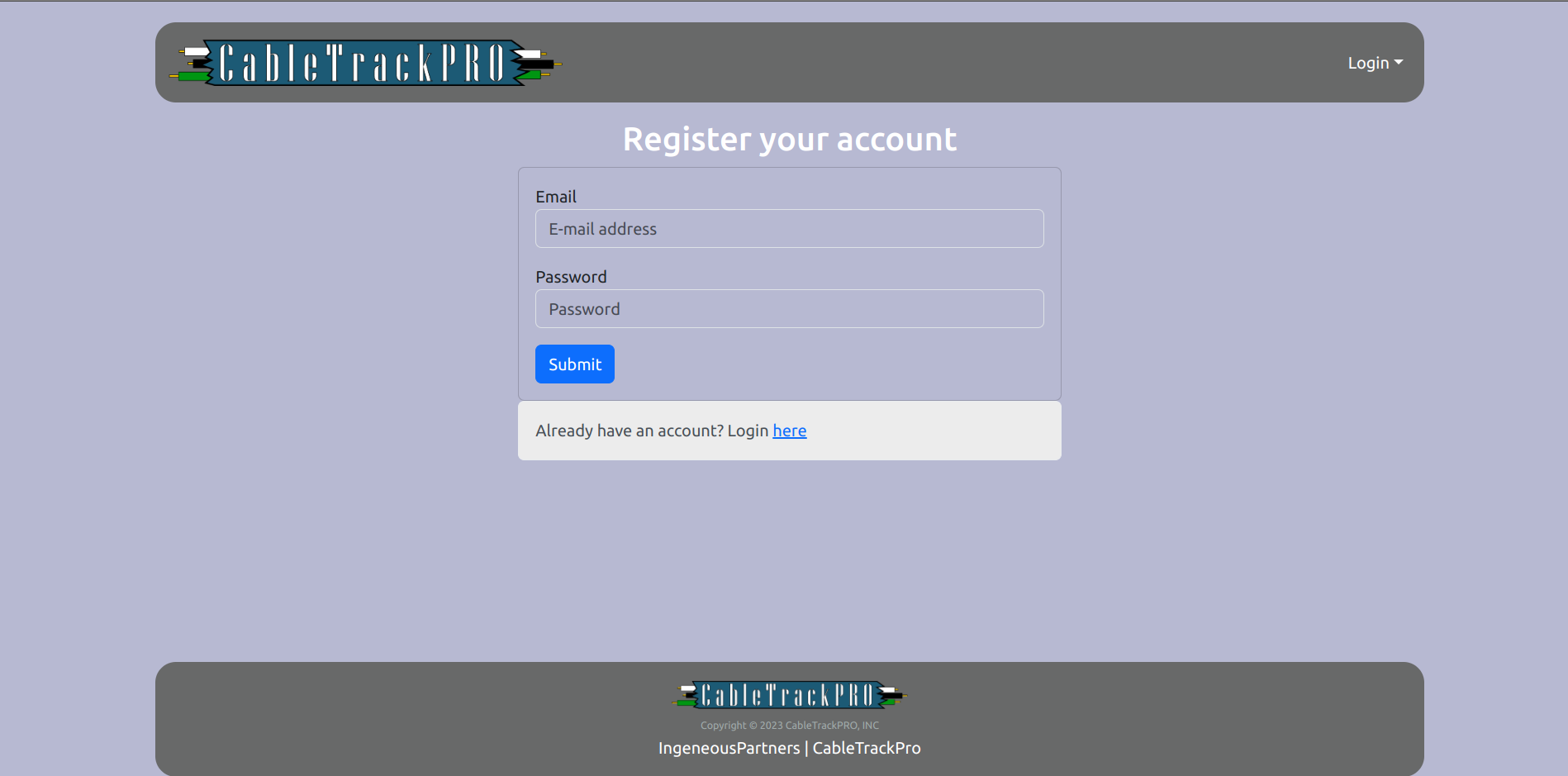 sign-up page